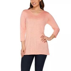 Linea By Louis Dell'Olio 3/4 Sleeve Novelty Knit Top